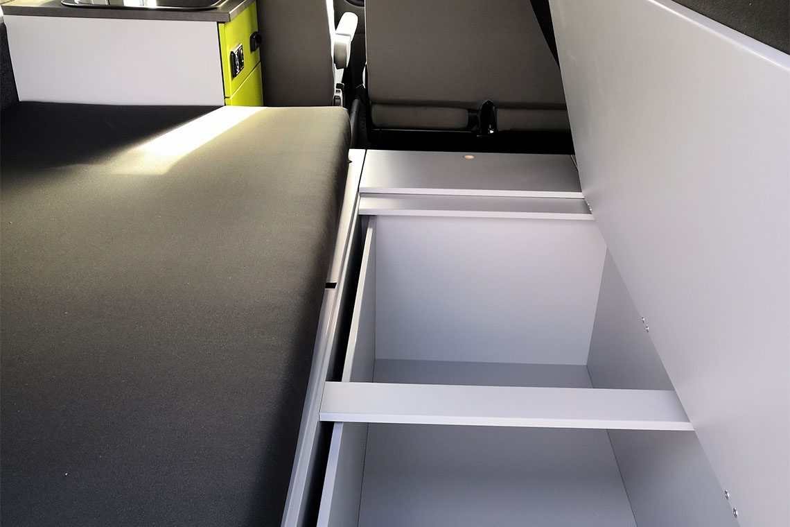 Stauraumm unter der Liegefläche